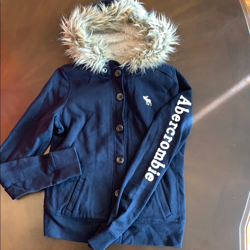 Abercrombie faux fur lined HEAVY hoodie.